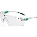 Univet Schutzbrille 506 UP, EN 166, EN 170, Bügel weiß grün, klare Polycarbonat-Scheibe, verstellbar, Anti-Kratz/Beschlag
