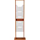 Update Display Boden-Prospektständer WoodMagazine, 10 x DIN A4, doppelseitig, Buchenholz, Acrylglas, freistehend, Buche