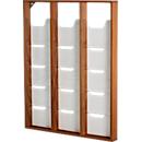 Update Display brochurehouder WoodMagazine, wandmodel, enkelzijdig, hout en acrylglas, beuken, 15 A4-compartimenten per stuk