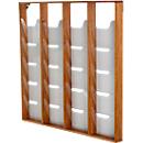 Update Display brochurehouder WoodMagazine, wandmodel, enkelzijdig, hout en acrylglas, beuken, 20 A4-compartimenten per stuk