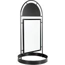Update Display Kundenstopper Wheel, DIN A1, wasserfest, 35 mm Klapprahmen, Logofläche, mit Laufrollen, schwarz RAL 9005