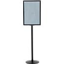 Update Display Panneau d'information, double face, plaque de base en acier, profil central ovale, DIN A1 format vertical, noir