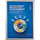 Update Display Safety cadre pliable, 25 mm, onglet, aluminium, montage mural, argent, DIN A1