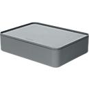 Utensil box HAN Allison Smart Organizer, stackable, with lid, non-slip rubber feet, ABS plastic, granite grey