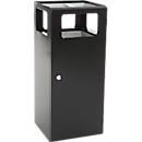 V-Part Ascher-Papierkorb Pyramide, Einwurföffnung 240 x 150 mm, Dreikantschloss, 70 Liter, B 385 x T 380 x H 880 mm, Stahl, schwarz