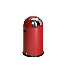 VAR Abfallsammler, 33 L, Stahl-Inneneimer, Metallgriff, rot