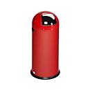 VAR Abfallsammler, 52 L, Stahl-Inneneimer, Metallgriff, rot