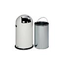 VAR afvalbak, 33 liter, stalen binnenemmer, metalen handvat, wit