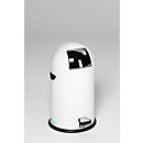 VAR afvalemmerstandaard, 33 l, met voetpedaal, metalen handvat, stalen binnenemmer, wit