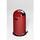 VAR afvalemmerstandaard, 33 l, met voetpedaal, rood, metalen handvat, stalen binnenemmer