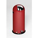 VAR afvalemmerstandaard, 55 l, met voetpedaal, rood, metalen handvat, stalen binnenemmer, 8,6 kg