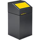VAR Collecteur de déchets WSG 40 E, 40 L, tôle d'acier galvanisée, peinte époxy, fermeture automatique, jaune