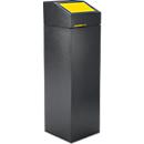 VAR Collecteur de déchets WSG 85 E, 85 L, tôle d'acier galvanisée, peinte époxy, fermeture automatique, jaune