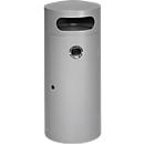 VAR KS 70 afvalbak, rond, 70 l inhoud, met interne asbak, afsluitbaar, zelfdovend, met binnenemmer, plaatstaal, zilver