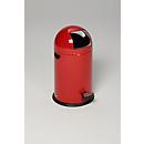 VAR Müllsackständer, 22 l, mit Fußpedal, rot, 5,4 kg, Metallgriff, Inneneimer Stahl