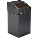 VAR Poubelle de tri WSG 40 E, 40 L, tôle d'acier galvanisée, peinte époxy, fermeture automatique, marron
