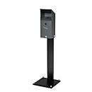 VAR Wandascher EZS 1, Inhalt 3,7 l, Stahl-Inneneimer, Gewicht 3,5 kg, mit Standfuß, eisenglimmer beschichtet