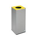 VAR Wertstoffsammelgerät WSG Quadro 79, 70 Liter, silber beschichtet, gelb RAL 1023