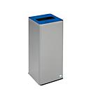 VAR Wertstoffsammelgerät WSG Quadro 79, 70 Liter, silber beschichtet, RAL 5010 blau