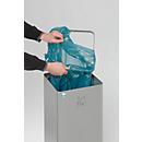 VAR Wertstoffsammelgerät WSG Quadro 79, 70 Liter, silber beschichtet, smaragdgrün RAL 6001