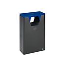 VAR WSG 82 opvangbak voor recyclebare materialen, 60 l, staal, met laag ijzererts, aluminium handvat, blauw RAL 5010 