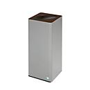 VAR WSG Quadro 79 inzameleenheid voor recyclebare materialen, 70 liter, zilver gecoat, bruin RAL 8014