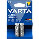 VARTA Batterie ULTRA LITHIUM, Mignon AA, 1,5 V, 2 Stück