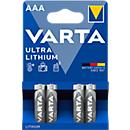 VARTA batterij PROFESSIONAL LITHIUM, Micro AAA, 1,5 V, 4 stuks