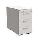Vast ladeblok SOLUS PLAY, 1 materiaallade, 3 schuifladen, diepte 800 mm, met handgreep, wit