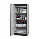 Veiligheidskast type 30 asecos Q-CLASSIC-30, scharnierende deur, links scharnier, front asecos zilver, B 864 x D 620 x H 1947 mm