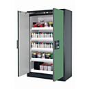 Veiligheidskast type 90 asecos Q-CLASSIC-90, scharnierende deuren, reseda groen front, B 1193 x D 615 x H 1953 mm