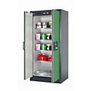 Veiligheidskast type 90 asecos Q-CLASSIC-90, scharnierende deuren, reseda groen front, B 893 x D 615 x H 1953 mm