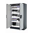 Veiligheidskast type 90 asecos Q-CLASSIC-90, scharnierende deuren, voorzijde lichtgrijs, B 1193 x D 615 x H 1953 mm