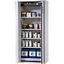 Veiligheidskast type 90 asecos S-PHOENIX-90, draai- en vouwdeuren met deurvergrendeling, front lichtgrijs, B 896 x D 616 x H 1968 mm