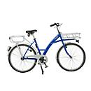 Vélo de transport, cadre en acier, avec porte-charges à roue avant, éclairage inclus, bleu RAL 5002