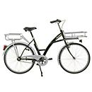 Vélo de transport, cadre en acier, avec porte-charges à roue avant, éclairage inclus, noir RAL 9005