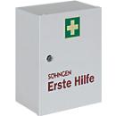 Verbandschrank HEIDELBERG, Stahlblech, Sicherheitsschloss, B 362 x T 140 x H 302 mm, Inhalt nach DIN 13157, weiß