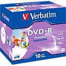 Verbatim® DVD+R, tot 16-voudig, 4,7 GB/120 min, 10 JewelCases