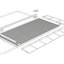 Verbindingselement voor asecos vloerelementen met B 2900 x H 78 mm, gegalvaniseerd staal, B 2820 x D 45 mm