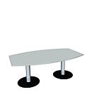 Vergadertafel, B 2000 mm, lichtgrijs
