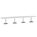 Vergadertafel Quandos bootvorm, 4-delig, B 4500 x D 1200 mm, wit