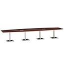 Vergadertafel Quandos bootvorm, 4-delig, incl. 2 netboxen, B 4500 x D 1200 mm, esdoorn Brazil