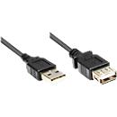 Verlängerung USB 2.0 Stecker A/A 1,8 m, schwarz