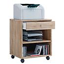 Verrijdbaar ladeblok - 1 lade &amp; 2 legborden - B 450 x D 380 x H 540 mm - decor Sonoma eik