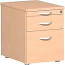 Verrijdbaar ladeblok ALICANTE, 1 schuiflade, hangmappenlade, B 430 x D 600 x H 566 mm, beukenpatroon