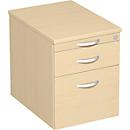 Verrijdbaar ladeblok ALICANTE, 1 schuiflade, hangmappenlade, B 430 x D 600 x H 566 mm, esdoornpatroon