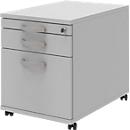 Verrijdbaar ladeblok BARI, hangmappenlade, materiaallade, 1 schuiflade, B 432 x D 577 x H 538 mm lichtgrijs