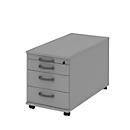 Verrijdbaar ladeblok BARI, hangmappenlade, materiaallade, 1 schuiflade, B 432 x D 800 x H 538 mm middengrijs