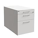 Verrijdbaar ladeblok SOLUS PLAY, 1 materiaallade, 1 schuiflade, 1 hangmappenlade, met handgreep, wit