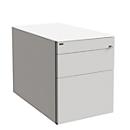 Verrijdbaar ladeblok SOLUS PLAY, 1 materiaallade, 1 schuiflade, 1 hangmappenlade, zonder handgreep, wit